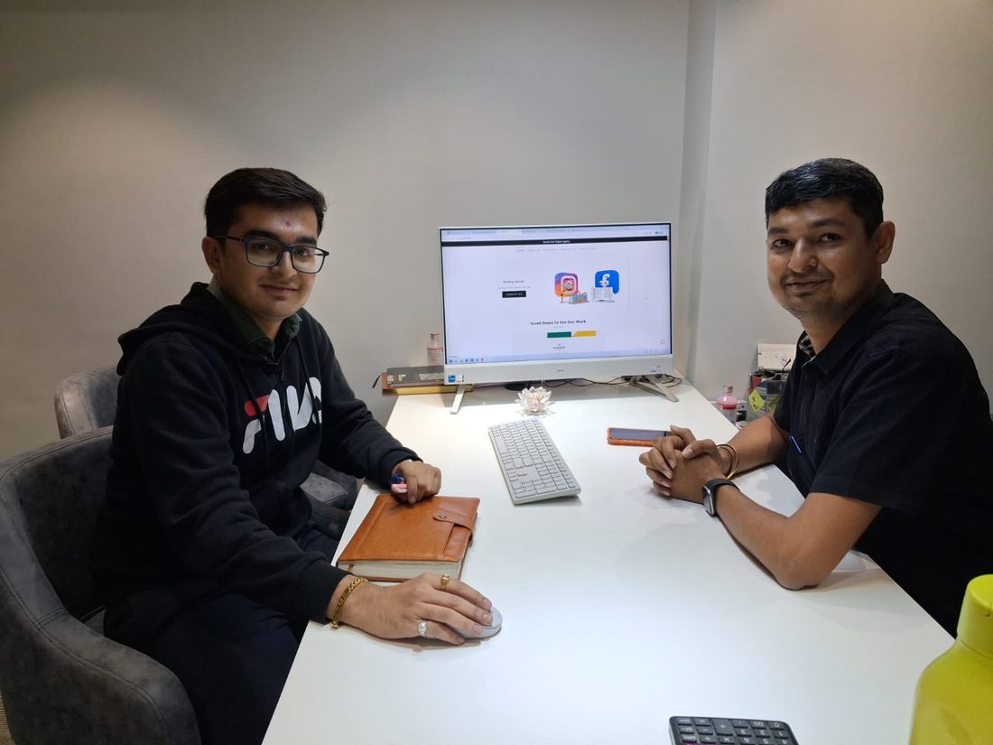 Social Craft team presenting website work to a client